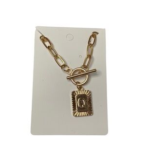 Gold initial necklace